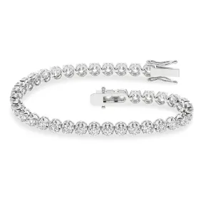 14K White Gold 5ctw Lab Grown Diamond Tennis Bracelet