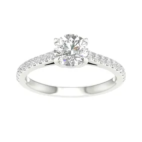 14K White Gold Lab Grown Round Diamond Engagement Ring