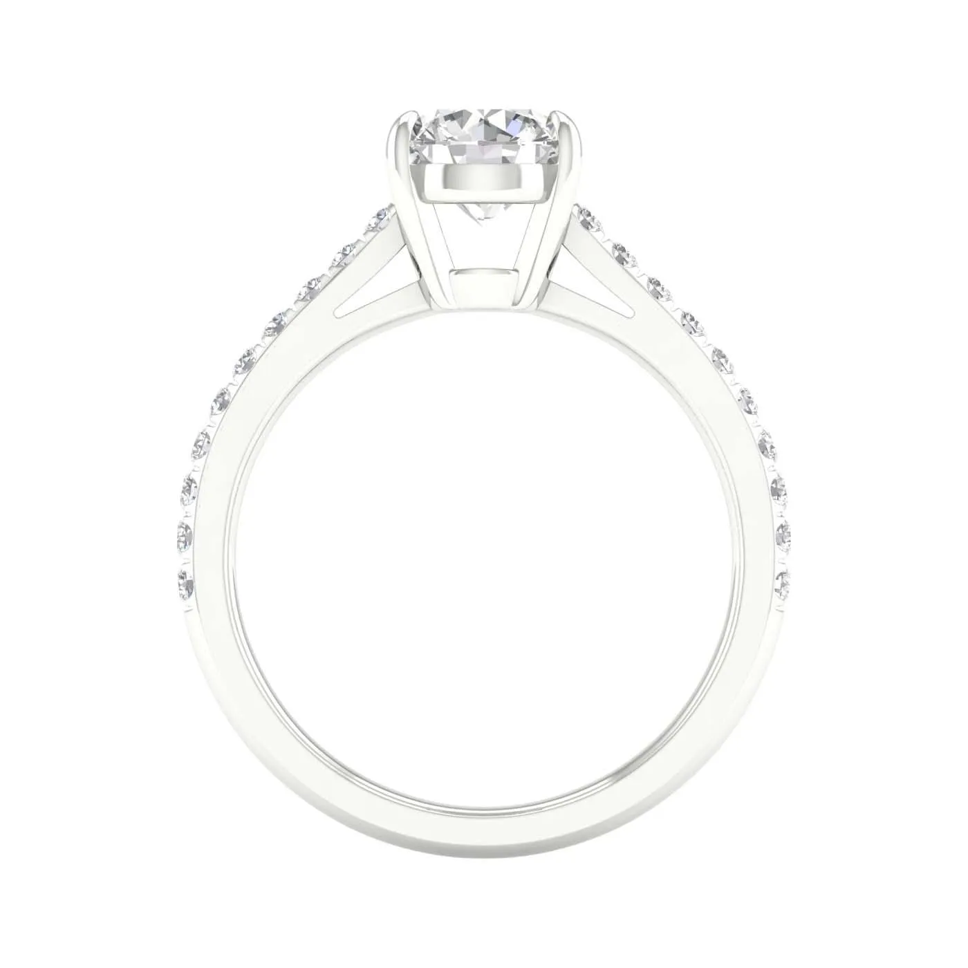 14K White Gold Lab Grown Round Diamond Engagement Ring