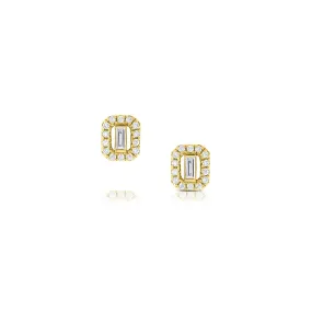 18k Yellow Gold 0.20ctw Rectangular Post Earrings