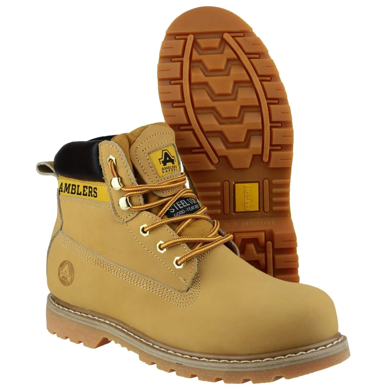 Amblers Safety Goodyear Welted Steel Toe Cap Honey Safety Boots