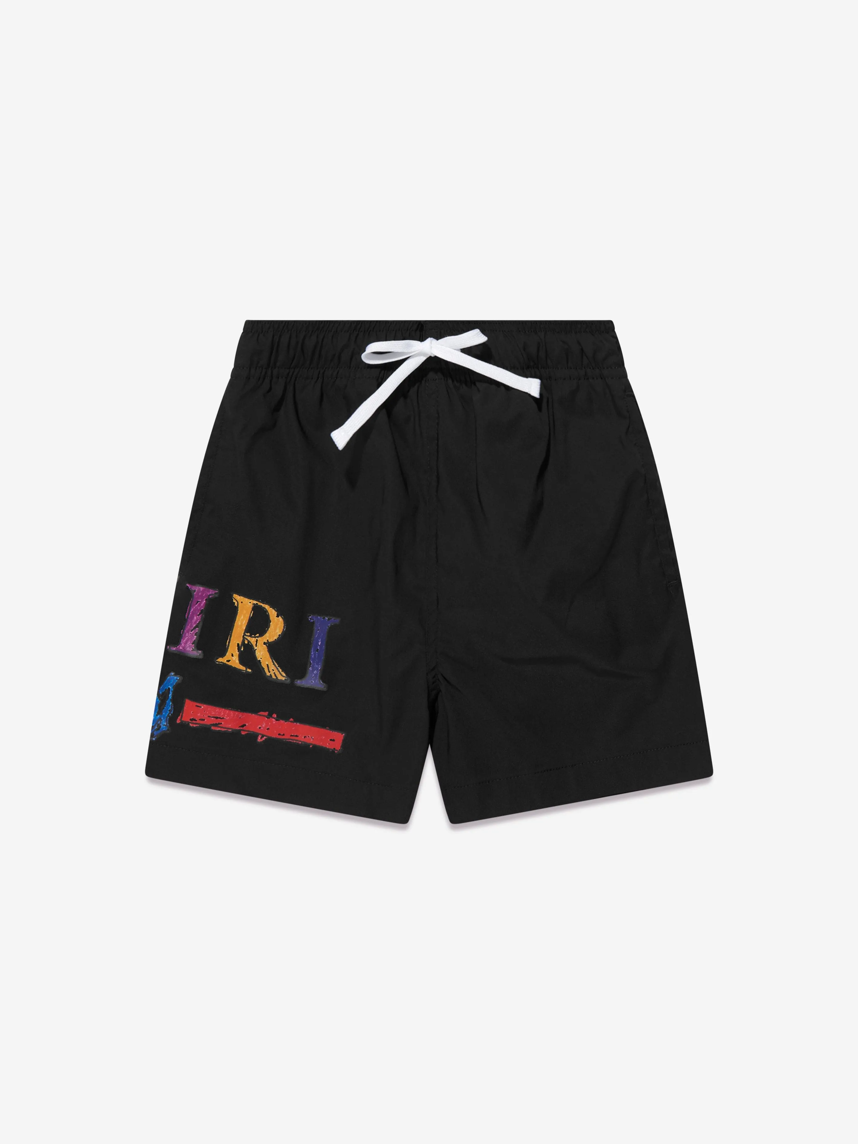 Amiri Boys Rainbow Bar Swim Trunks in Black