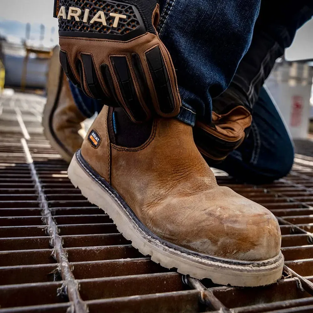 ARIAT COMP TOE 5 INCH WATERPROOF REBAR WEDGE CHELEA BOOT ANTIQUE BROWN - WOMENS