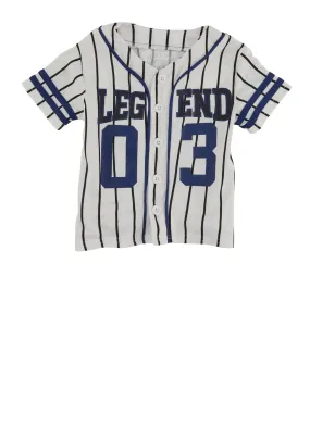 Baby Boys 12-24M Legend 03 Button Front Baseball Jersey