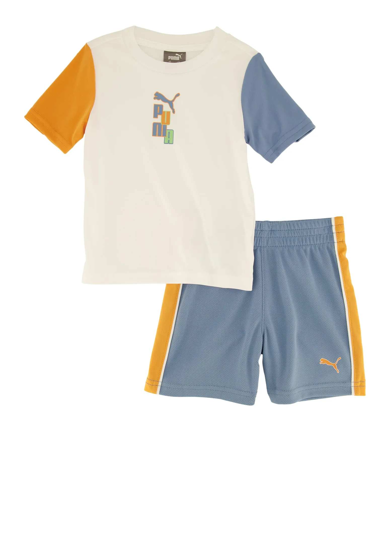 Baby Boys 12-24M Puma Color Block Graphic Tee and Shorts