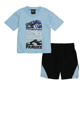 Baby Boys 12-24M Sneaker Graphic Tee and Jersey Mesh Shorts