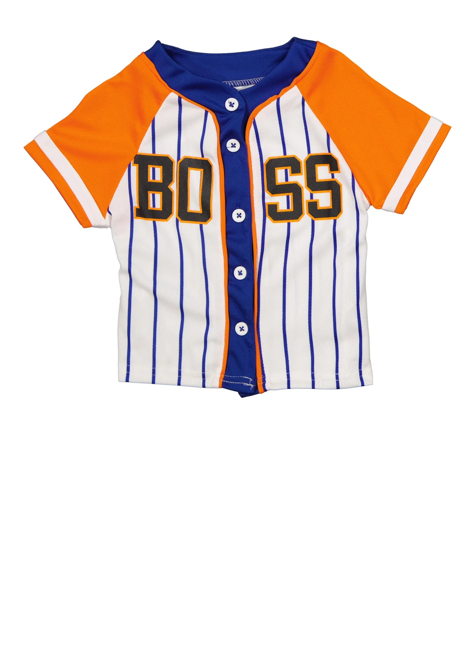 Baby Boys 12-24M Striped Boss Graphic Baseball Jersey