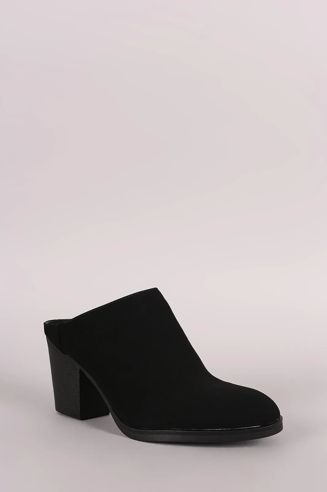 Bamboo Nubuck Chunky Mule Heel