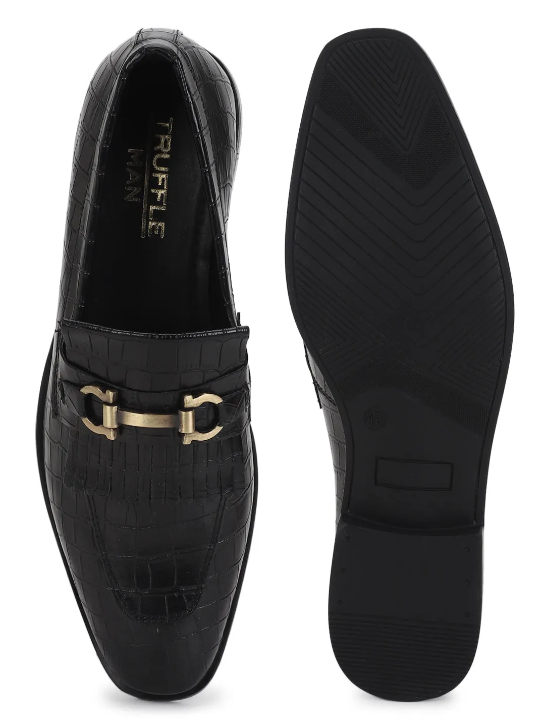 Black Croc PU Men Loafers (TC-SM-5026-BLKCROC)