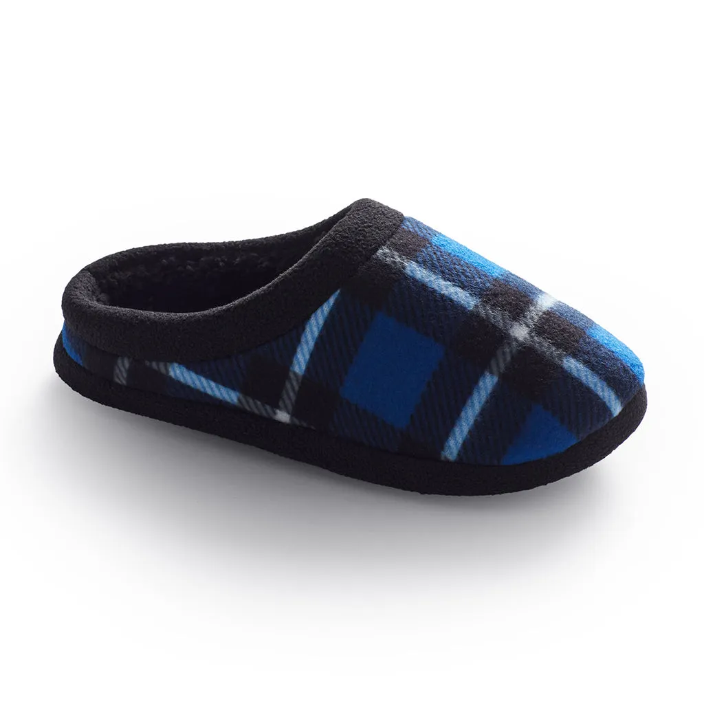 Boys Plaid Fleece Clog Slipper