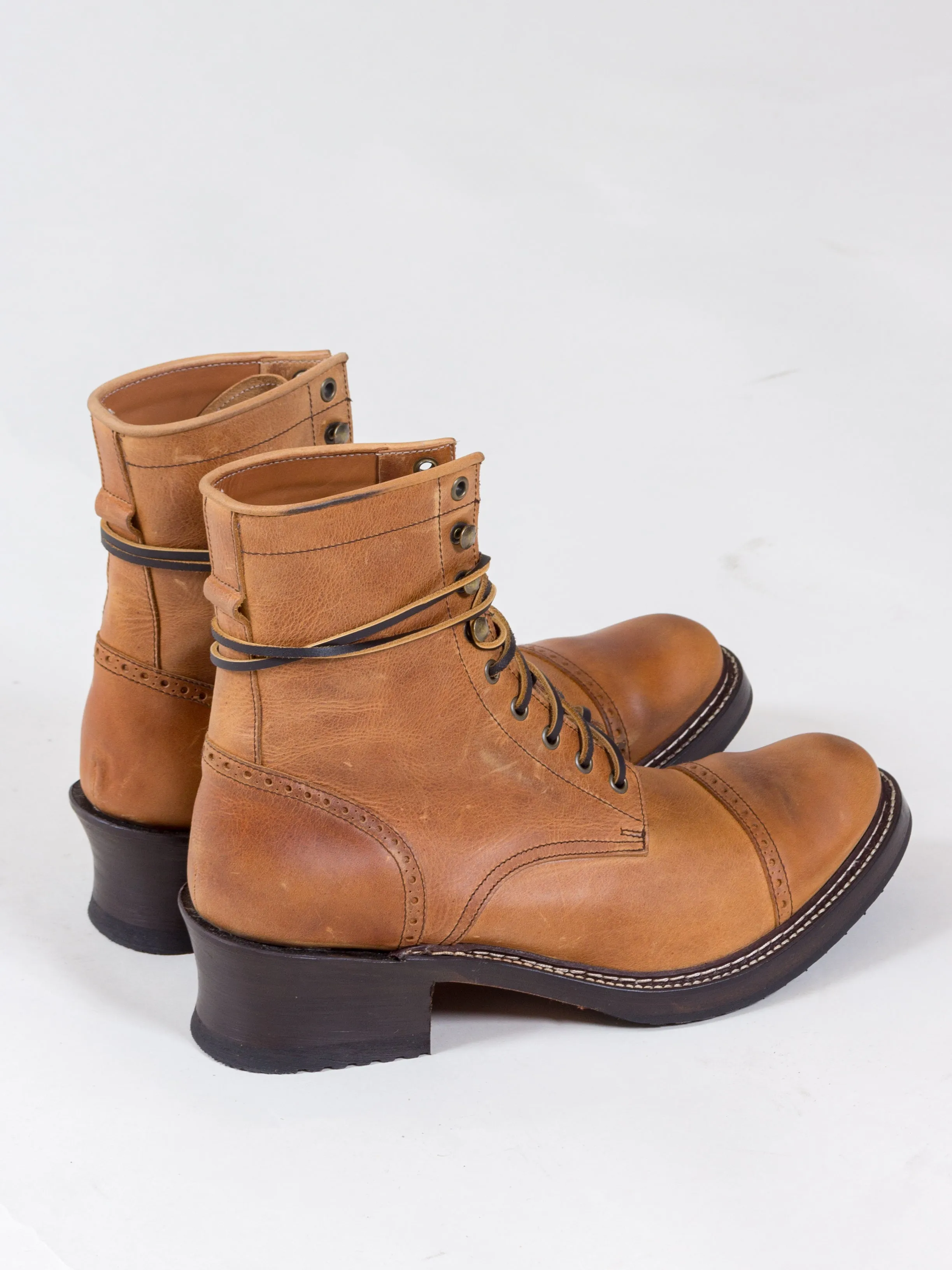 Bright Shoemakers, Hobo Lace Boot, Teak