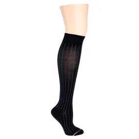 Broken Vertical Stripe | Knee-High Compression Socks For Women