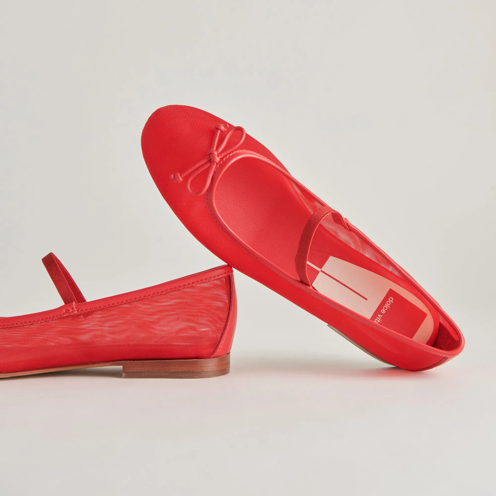 CADEL BALLET FLATS RED MESH