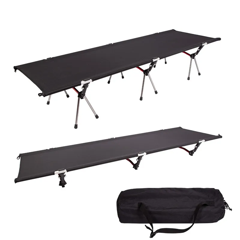 Camp Leader High Collapsible Camp Bed - Black