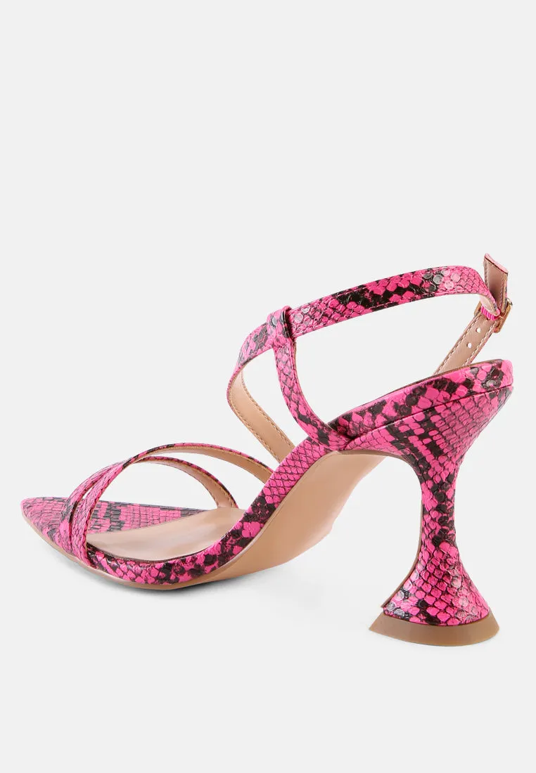 Cherry Tart Snake Print Spool Heel Sandals By Ruw