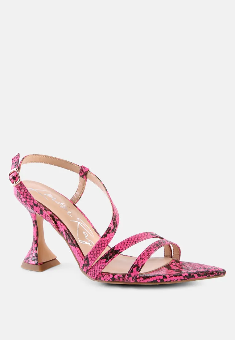 Cherry Tart Snake Print Spool Heel Sandals By Ruw