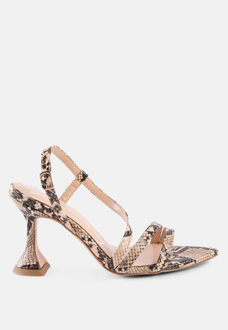 Cherry Tart Snake Print Spool Heel Sandals By Ruw