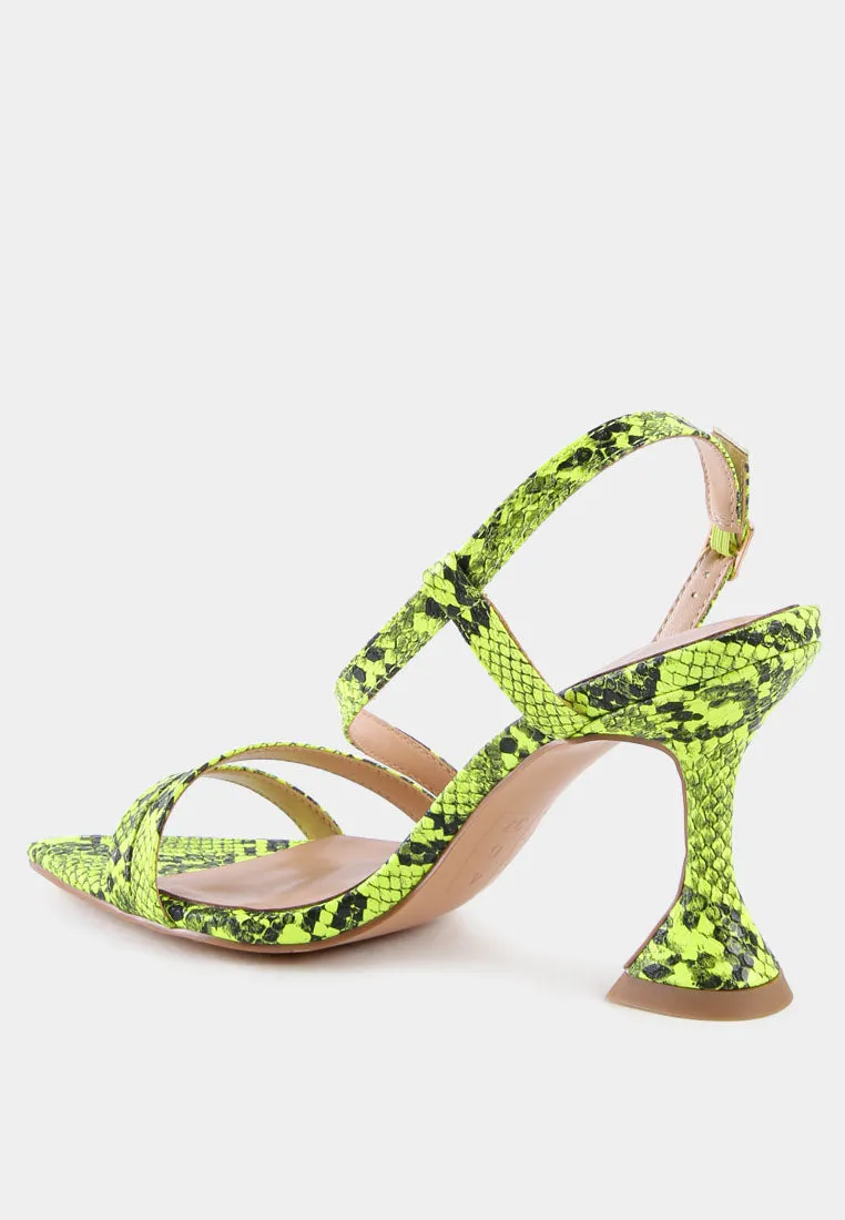 Cherry Tart Snake Print Spool Heel Sandals By Ruw