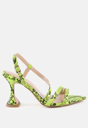 Cherry Tart Snake Print Spool Heel Sandals By Ruw