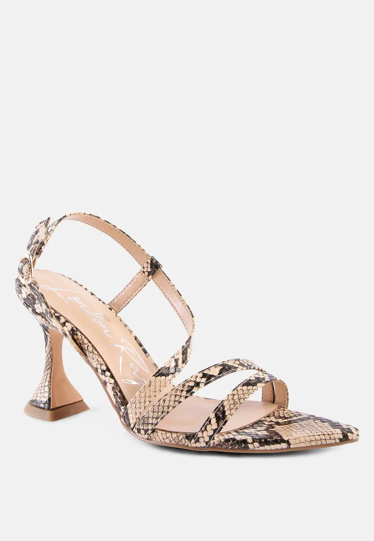 Cherry Tart Snake Print Spool Heel Sandals By Ruw