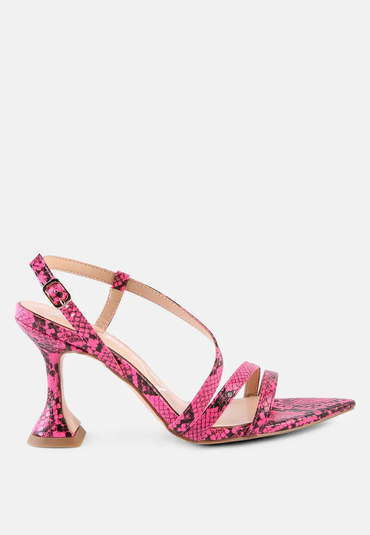 Cherry Tart Snake Print Spool Heel Sandals By Ruw