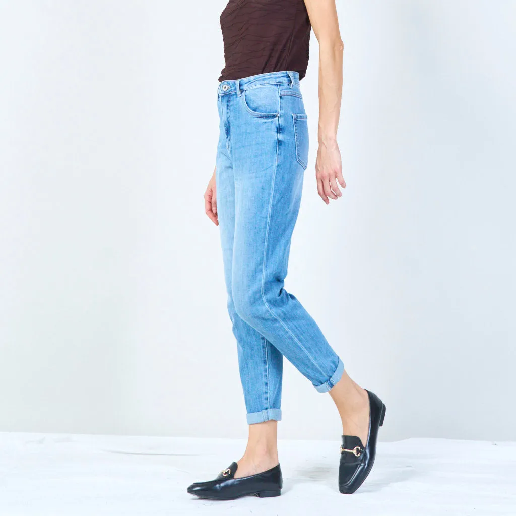 Classic straight-leg denim jeans wholesale