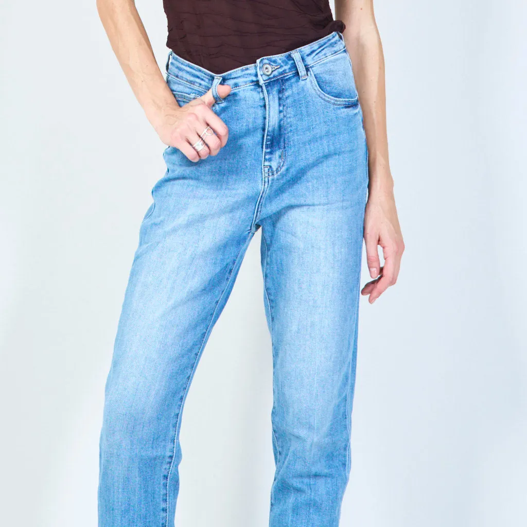 Classic straight-leg denim jeans wholesale