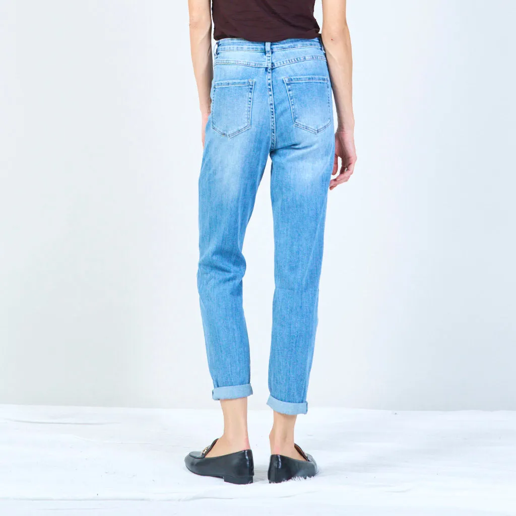 Classic straight-leg denim jeans wholesale