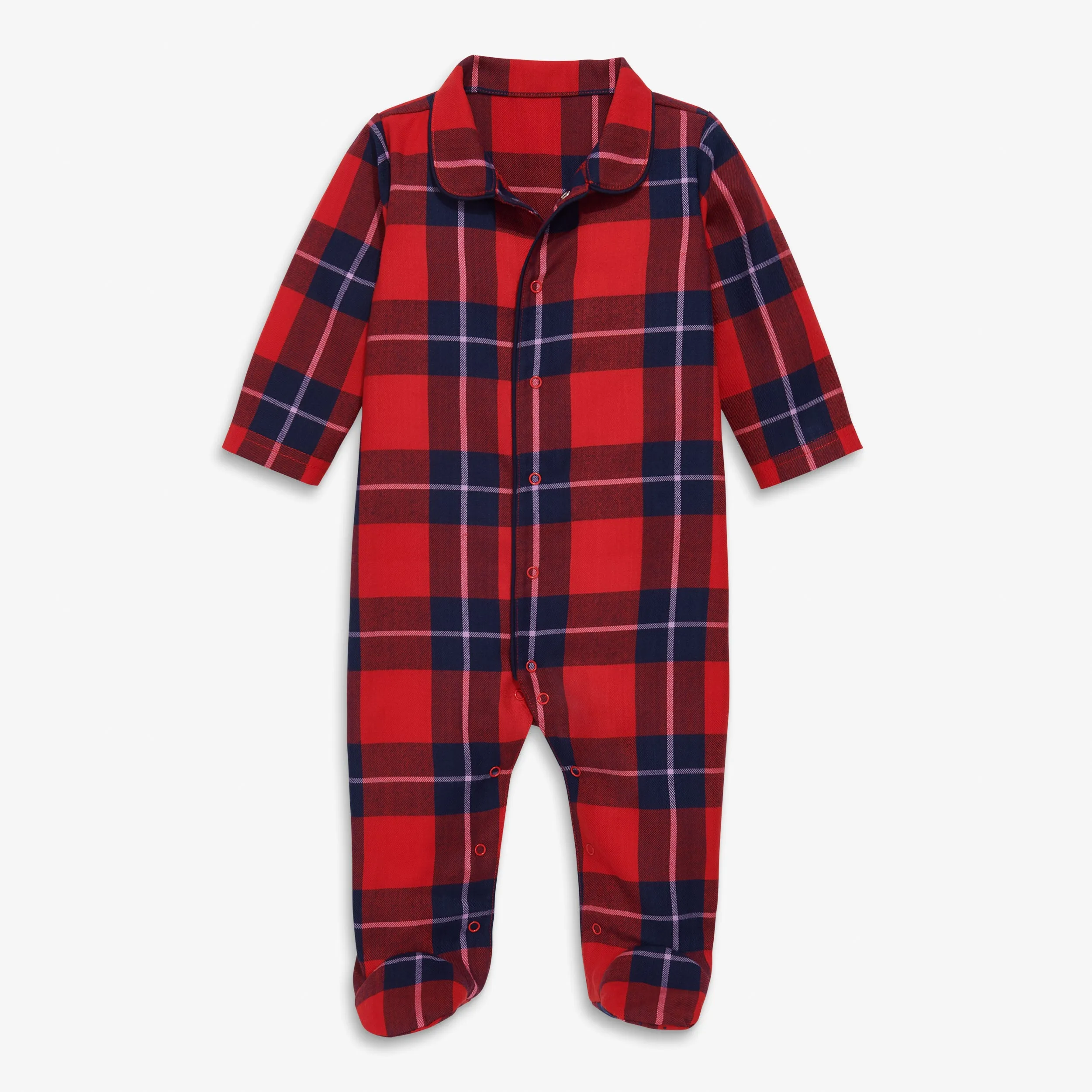 Clearance baby plaid snap footie