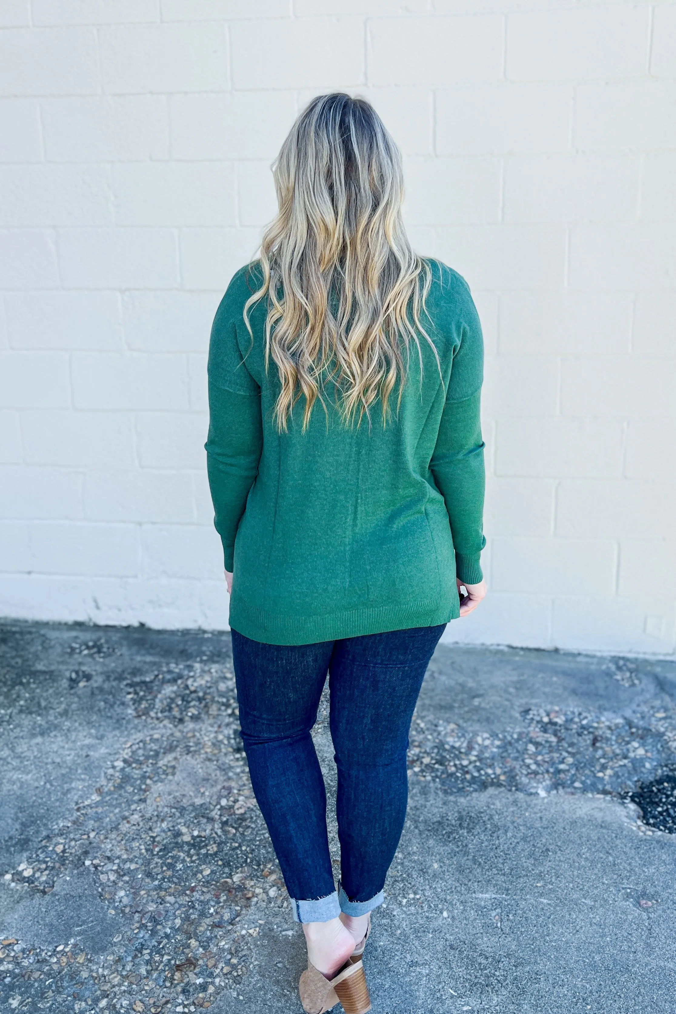 Cozy Charm Top, Dark Green