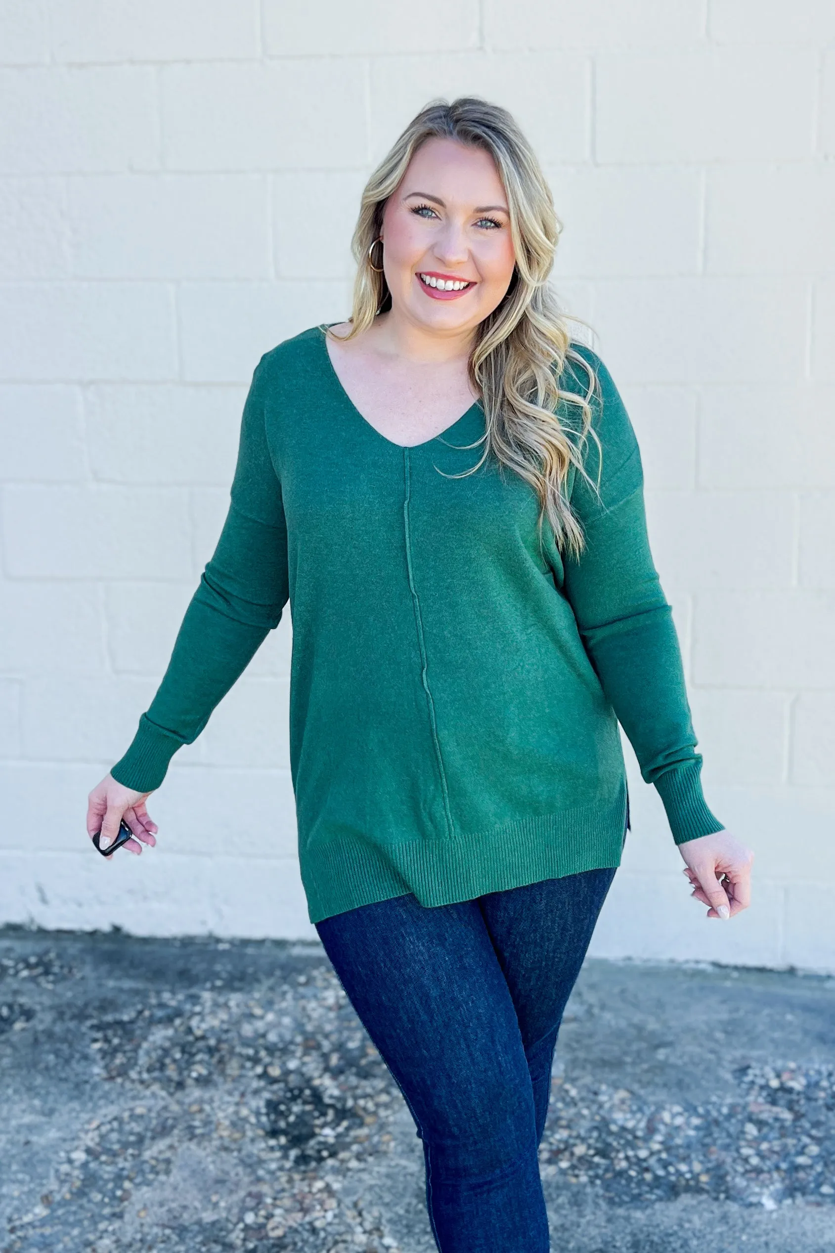 Cozy Charm Top, Dark Green