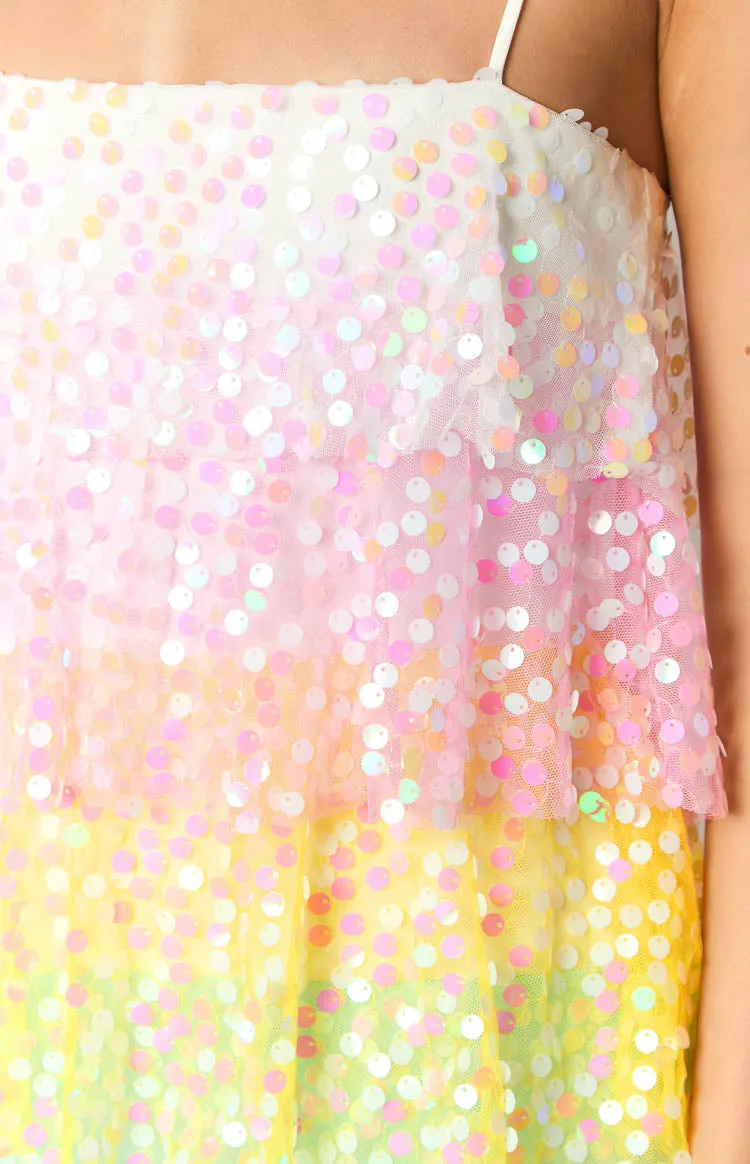 Darcy Rainbow Sparkle Mini Dress