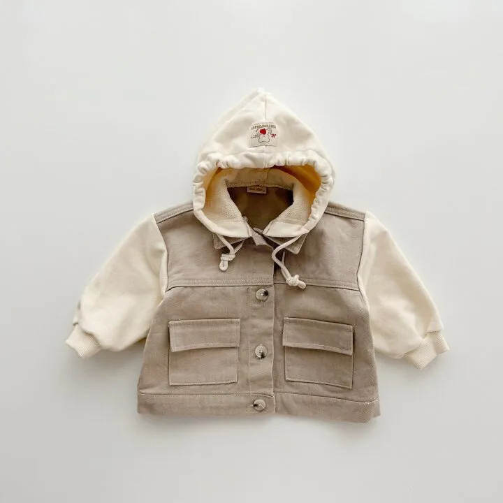 Denim Hooded Jacket Set for Boys