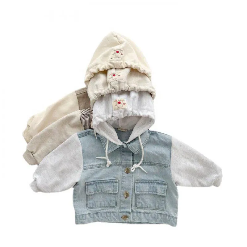 Denim Hooded Jacket Set for Boys