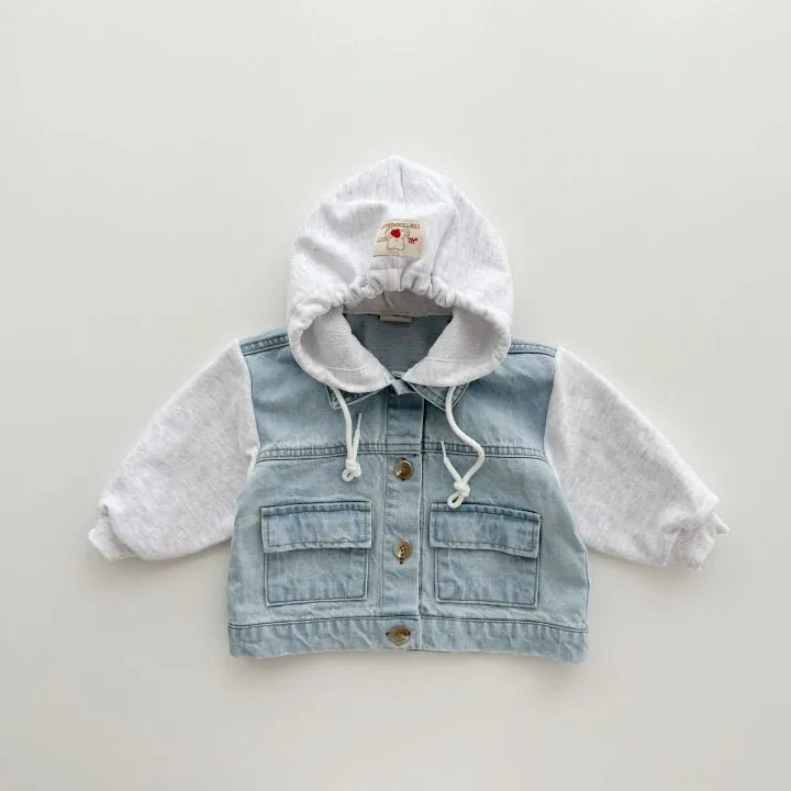 Denim Hooded Jacket Set for Boys