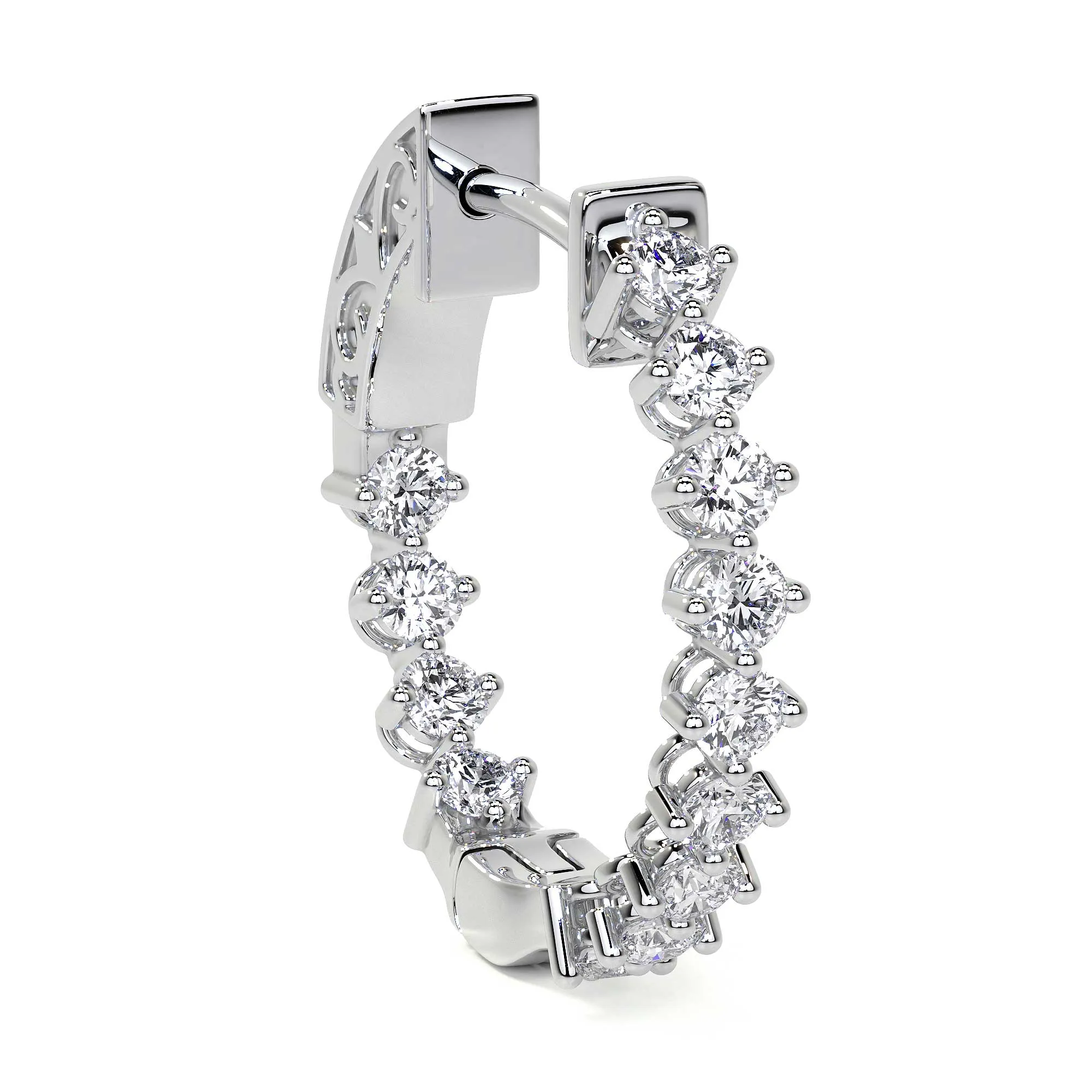 Diamond Hoop Earrings, 1.00 CT