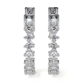 Diamond Hoop Earrings, 1.00 CT