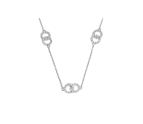 Diamond Pave Interlocking Ring Necklace