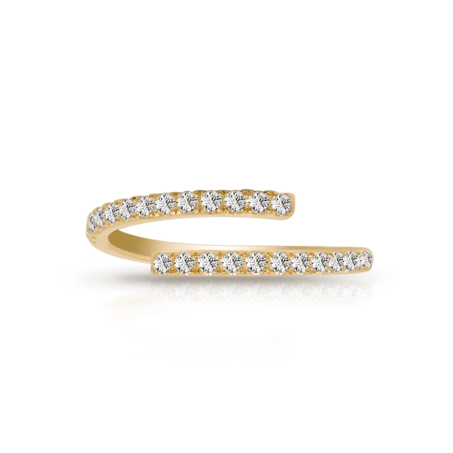 DOUBLE DIAMOND ROW OPEN RING