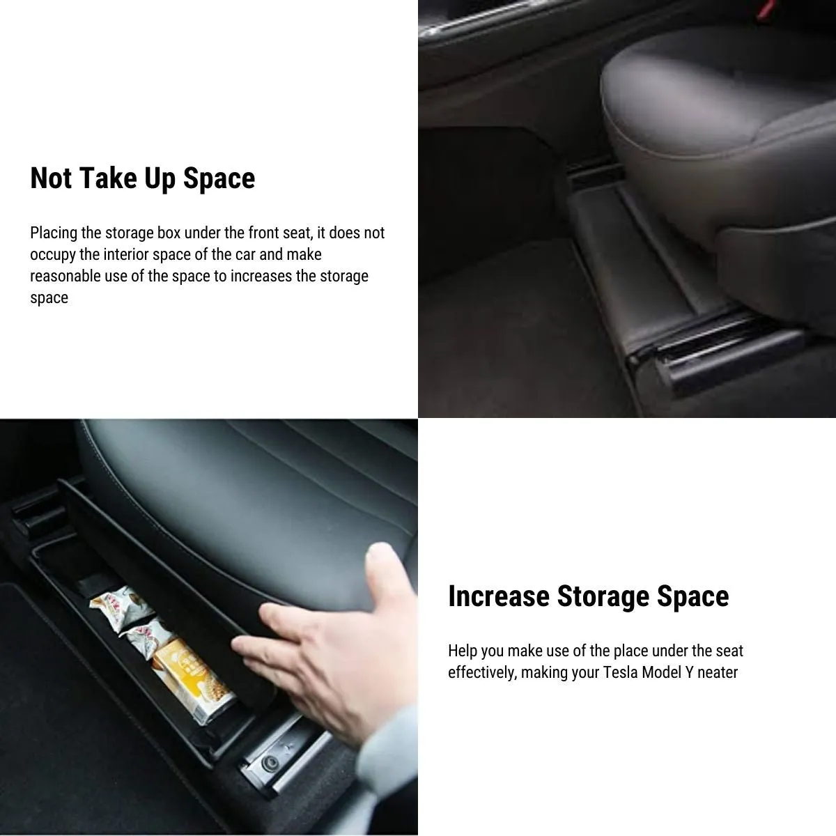 Driver Passenger Seat Organizer Under Seat Storage Box For Tesla Model Y