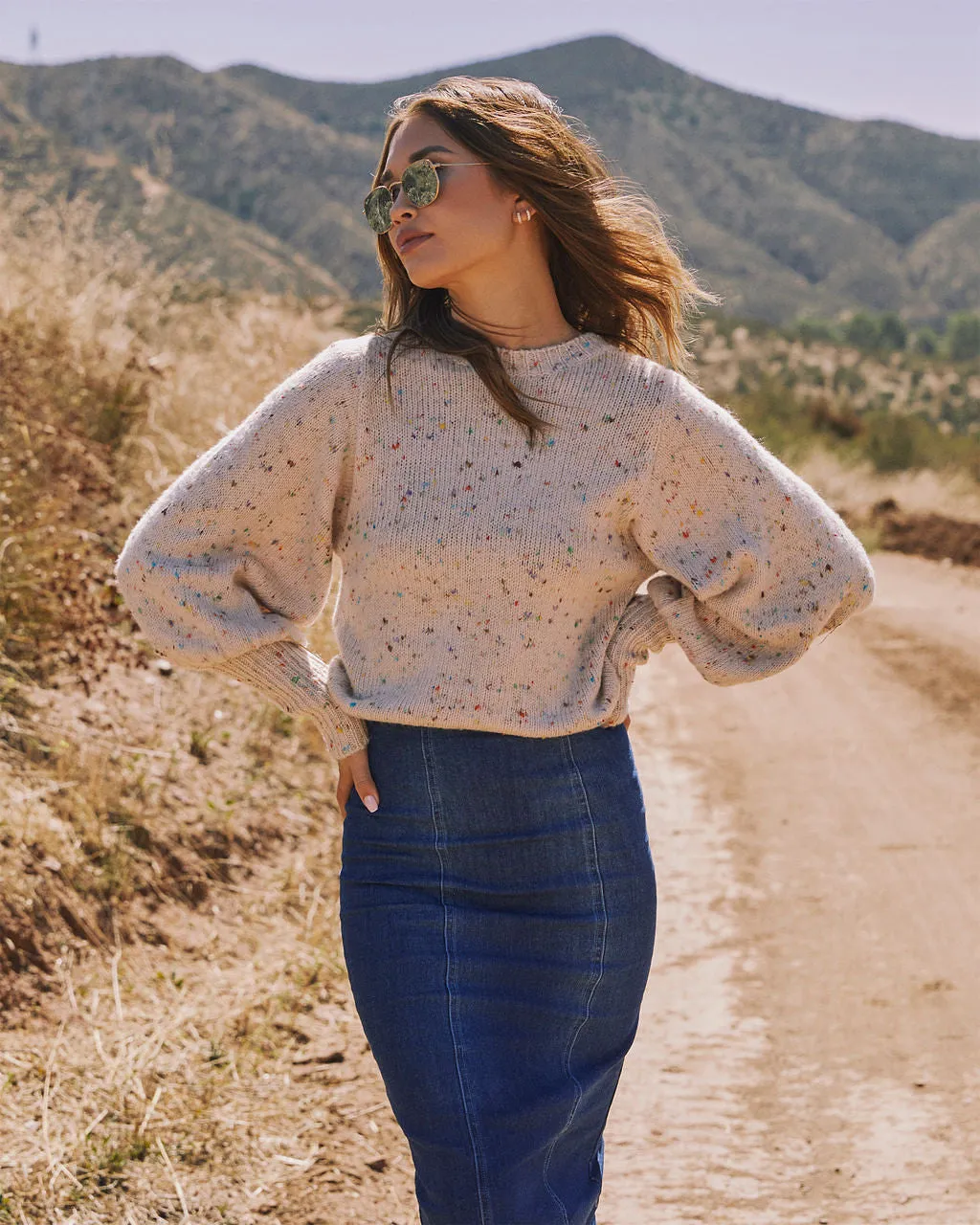 Emmie Crewneck Speckled Sweater