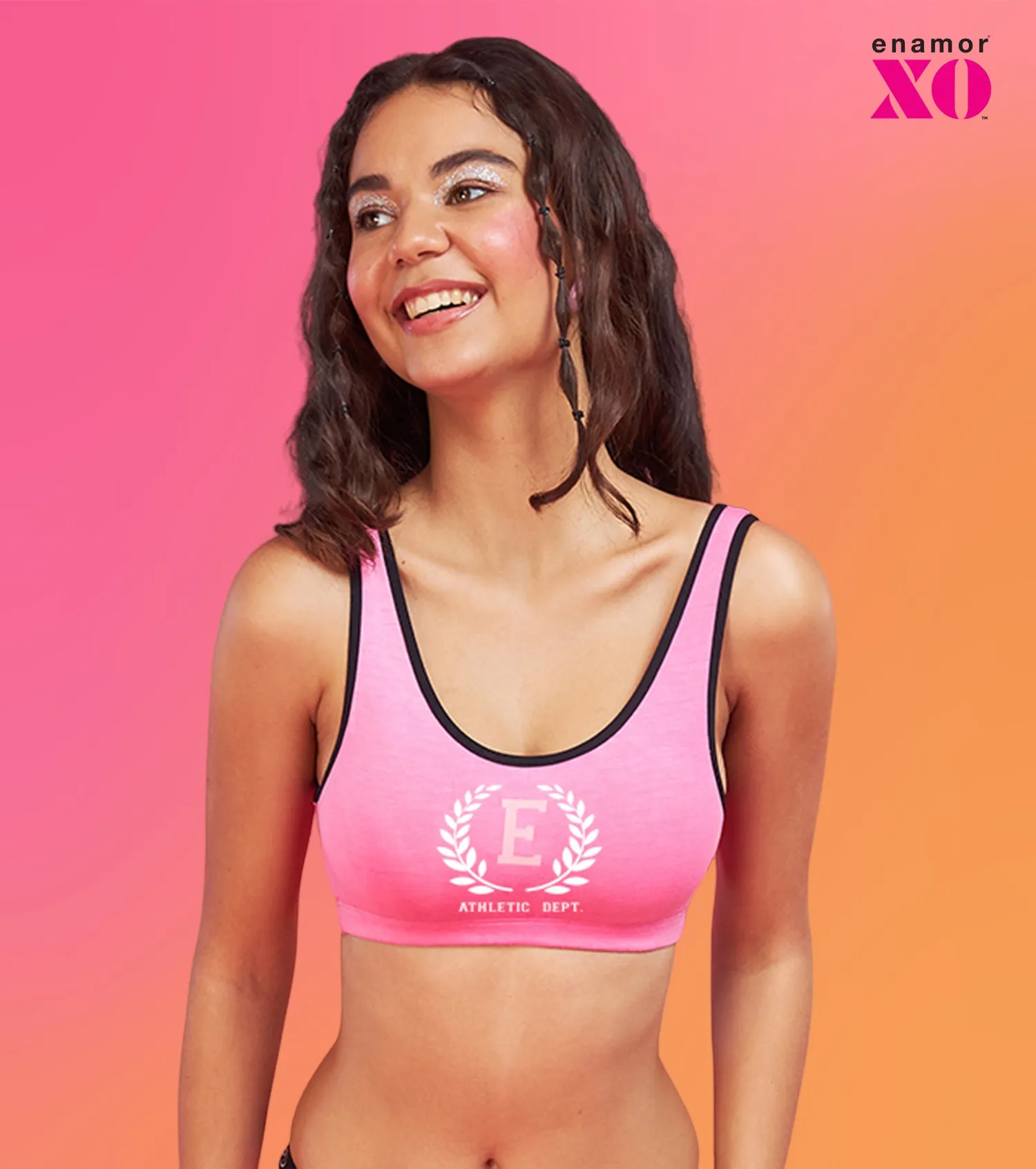 Enamor XO Candy Pink Non-Wired Removable Padding Regular Bra - Zenya