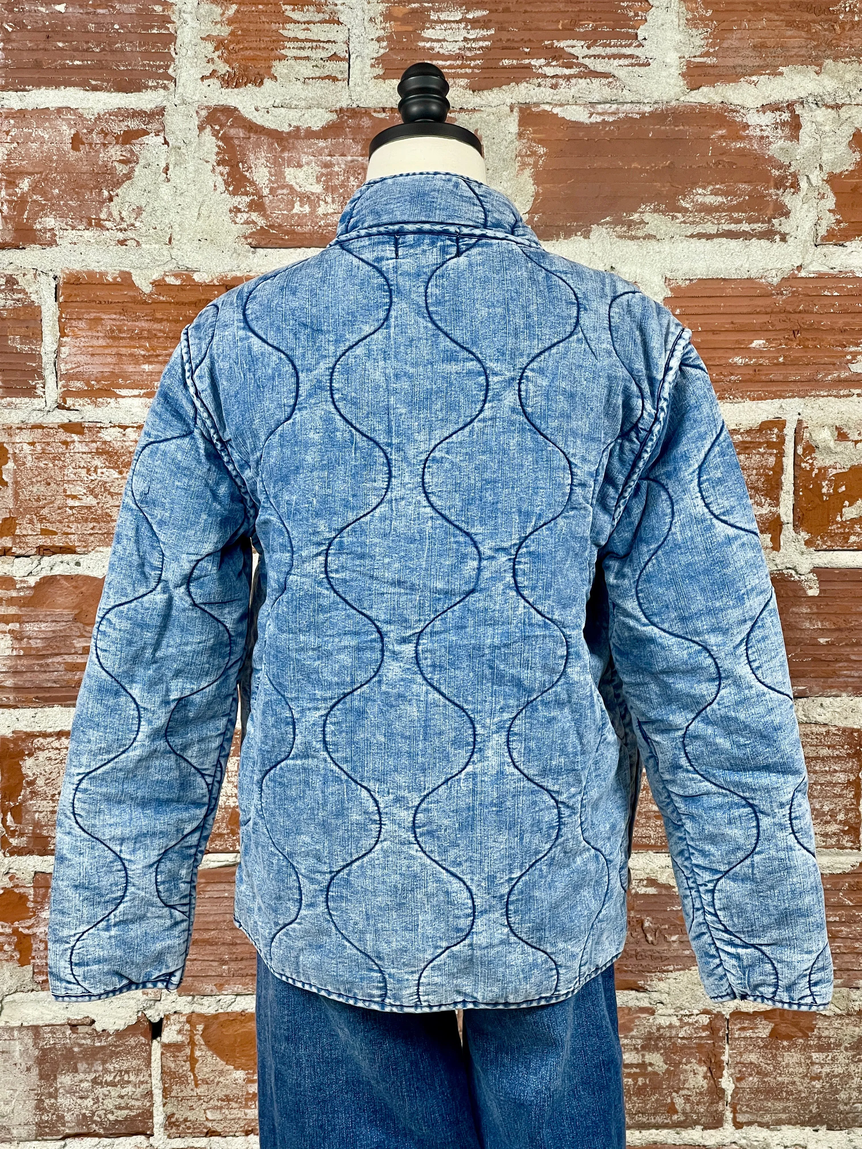 Frankie Quilted Jacket in Denim