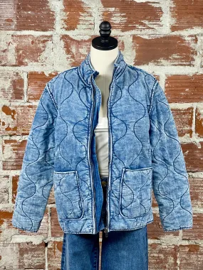 Frankie Quilted Jacket in Denim