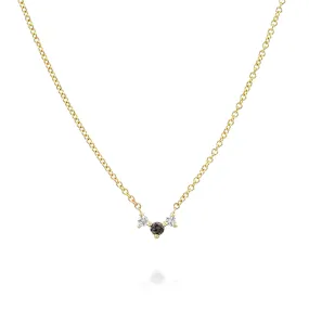 Frida Necklace with White & Gray Diamonds