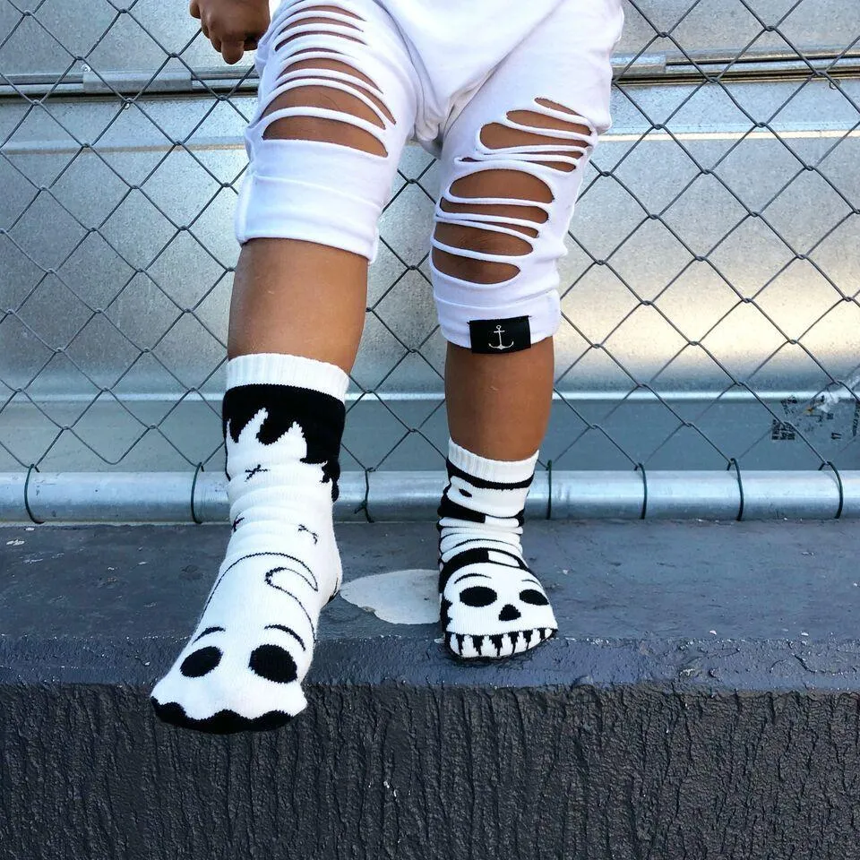 Ghost & Skeleton | Glow-In-The-Dark Kids Socks | Mismatched Cute Crazy Fun Socks