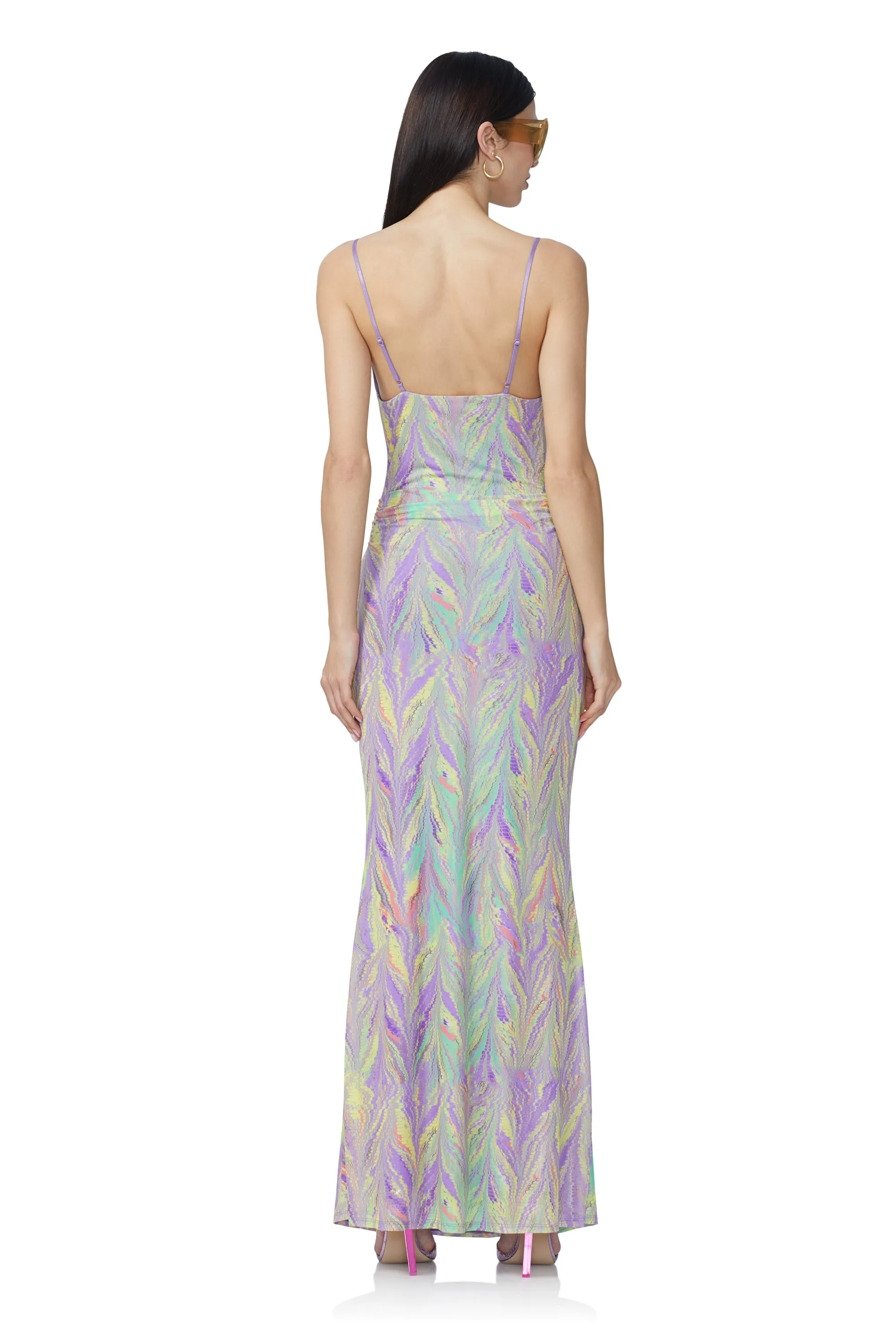 Gillian Maxi Dress - Neon Citrus Swirl