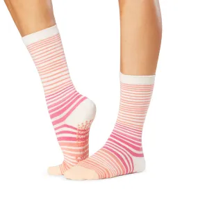 Jess Grip Socks - Hot Pink Stripe (Pilates / Barre)