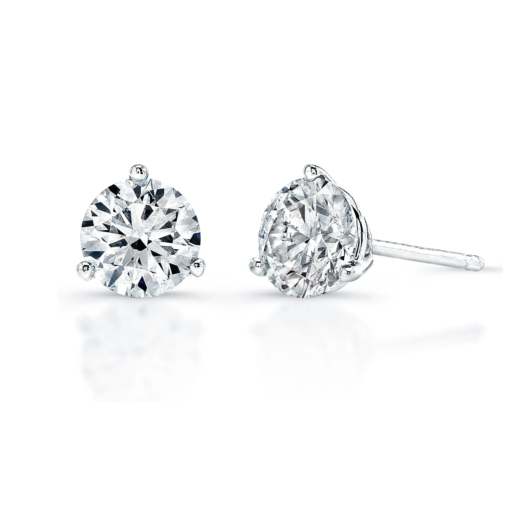 Lab Grown Martini-Set Diamond Stud Earrings- 2.70 ctw