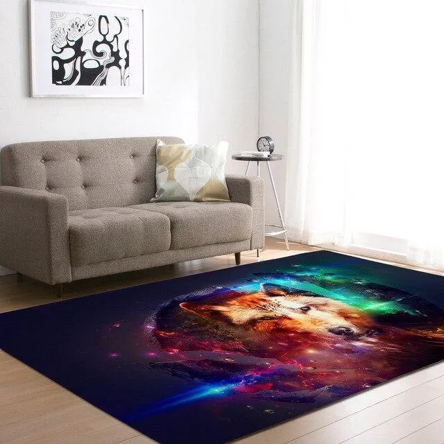 Large Wolf Moon Rugs